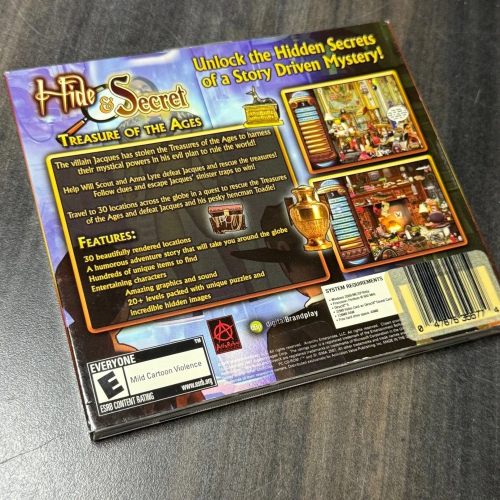 Hide & Secret Treasure of the Ages PC CD-ROM Game Hidden Object Mystery 2007